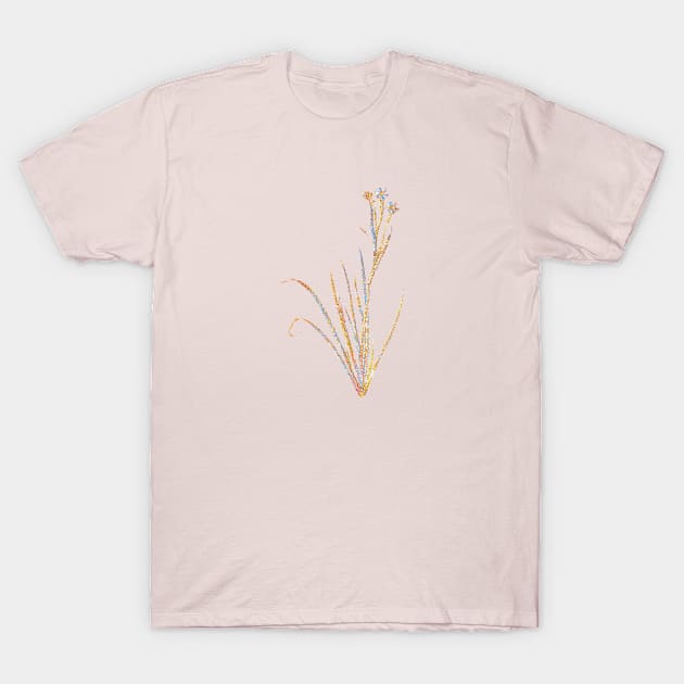 Gold Prism Mosaic Bermudiana Botanical Illustration T-Shirt by Holy Rock Design